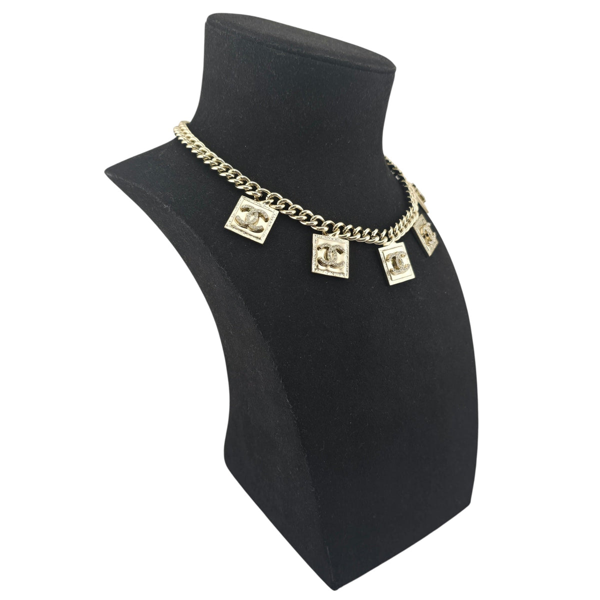 Chanel CC 5 Pendant Gold Necklace 2023 CHANEL