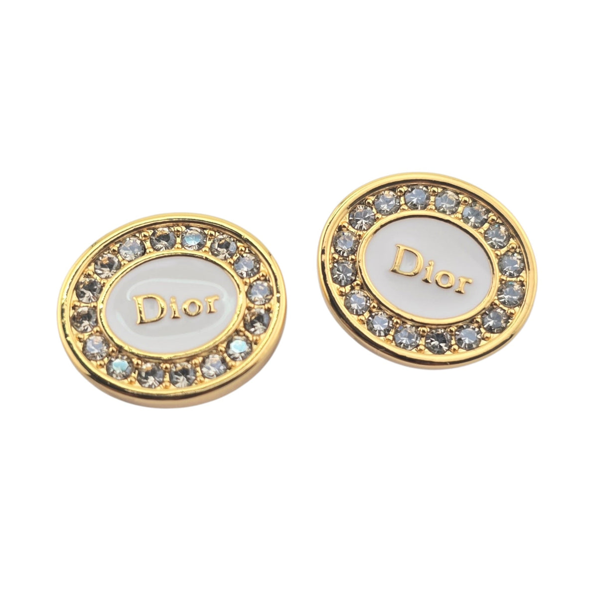 Christian Dior Core Gold White Earrings CHANEL