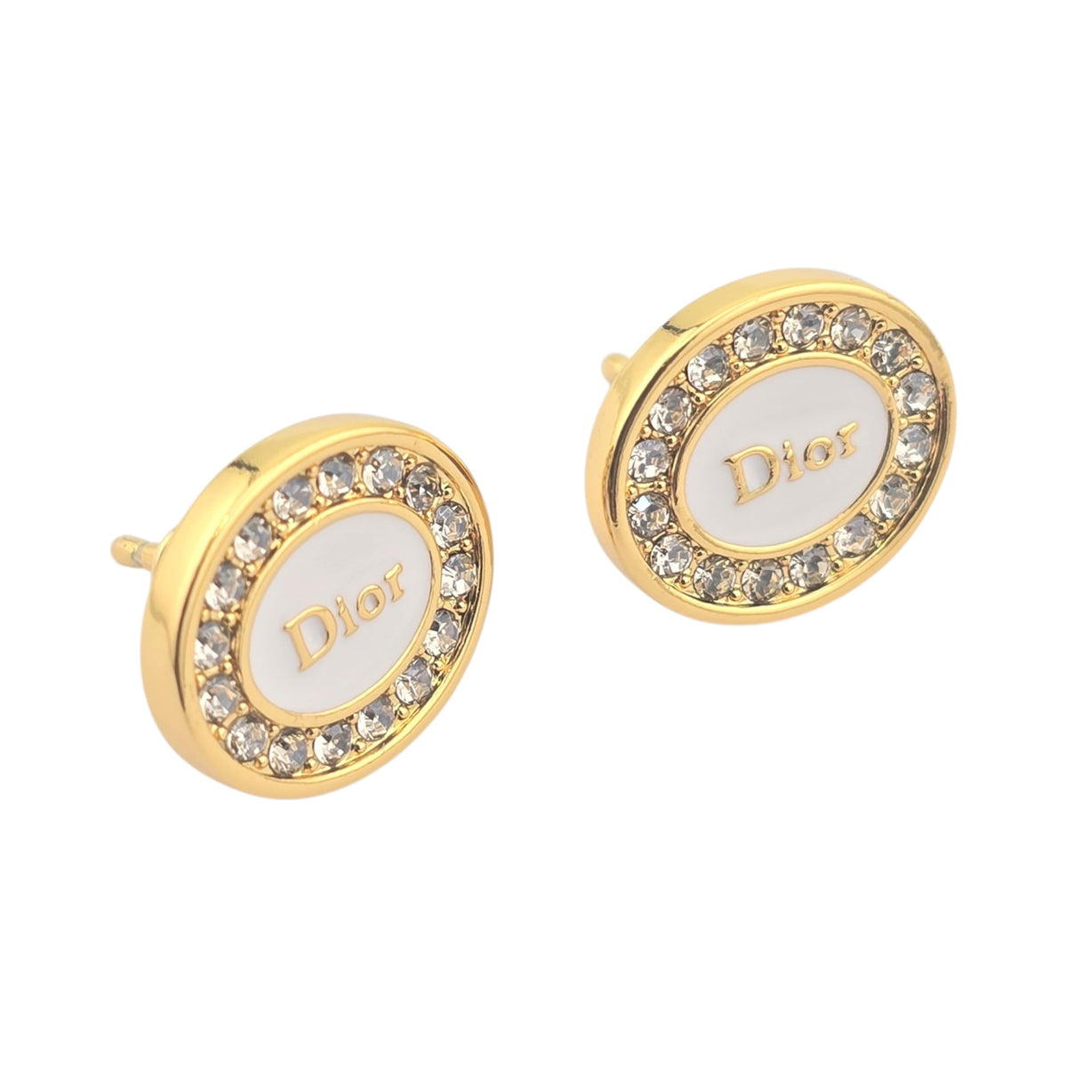 Christian Dior Core Gold White Earrings CHANEL