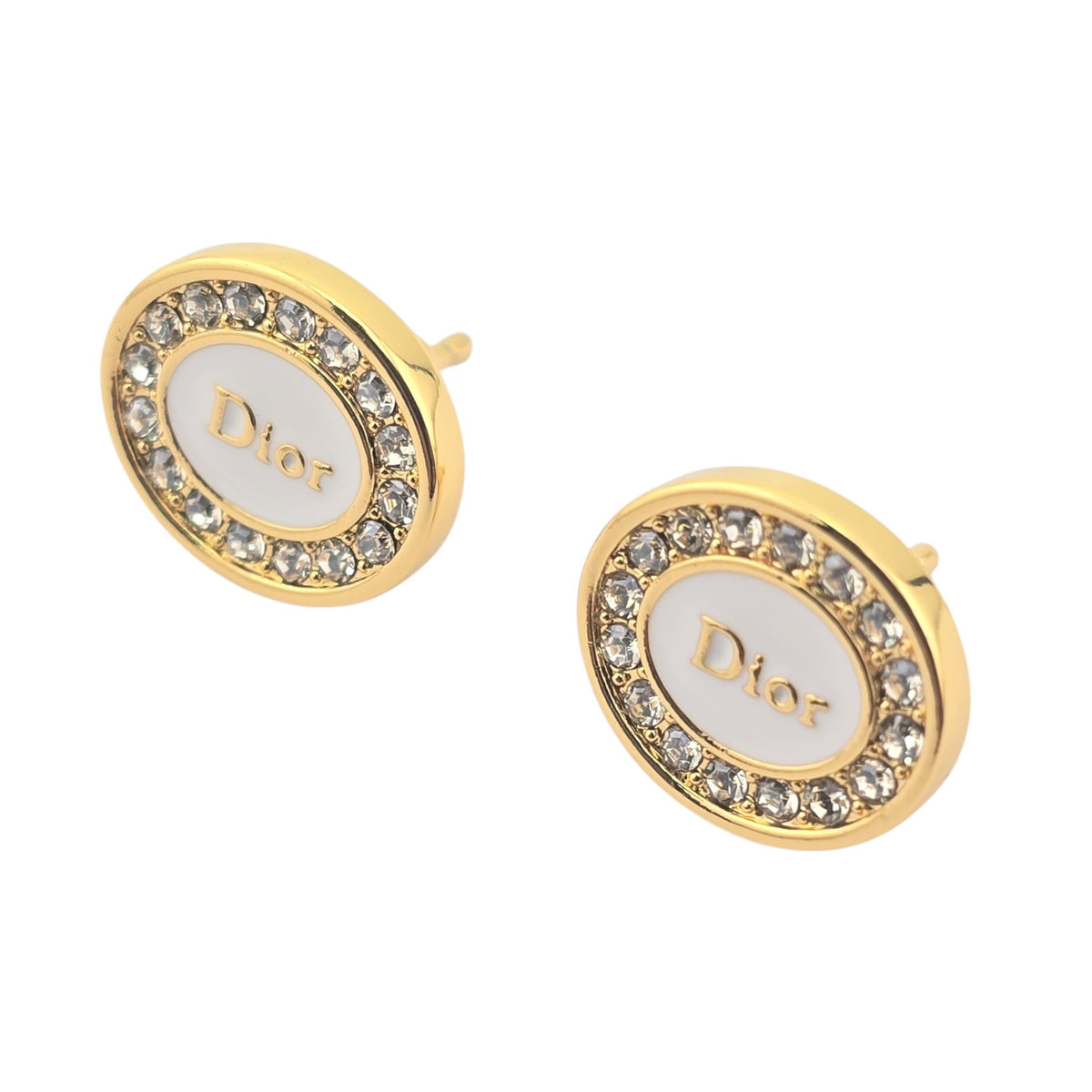 Christian Dior Core Gold White Earrings CHANEL