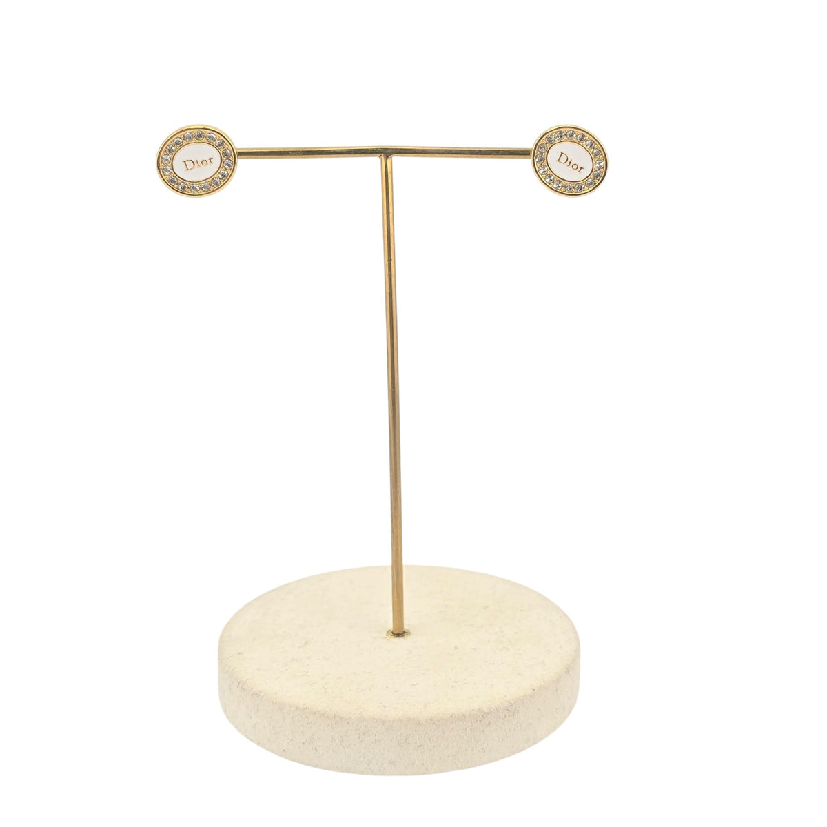 Christian Dior Core Gold White Earrings CHANEL
