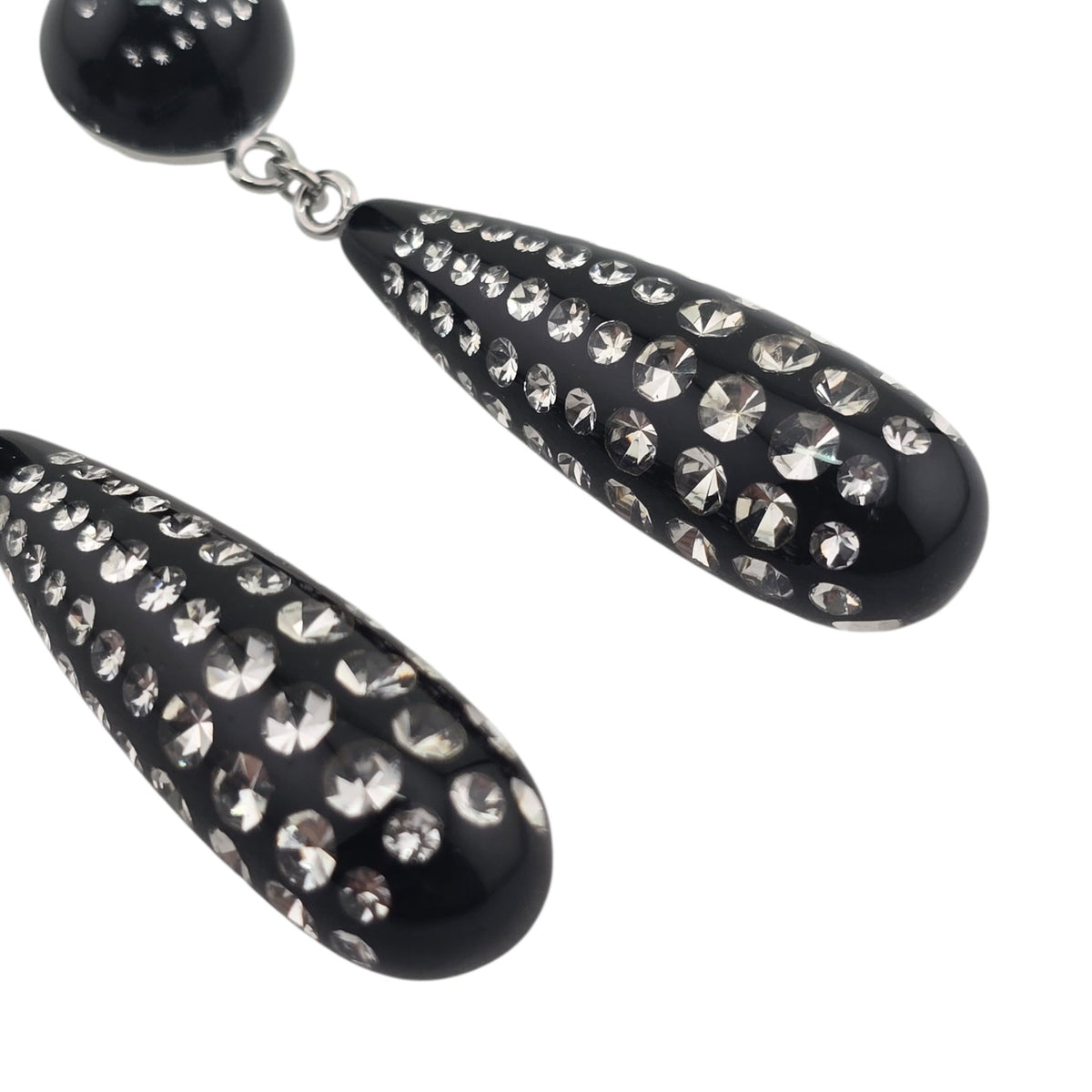 Chanel CC Black Crystal Drop Earrings 2026 CHANEL