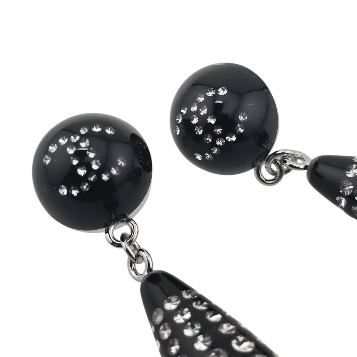 Chanel CC Black Crystal Drop Earrings 2026 CHANEL