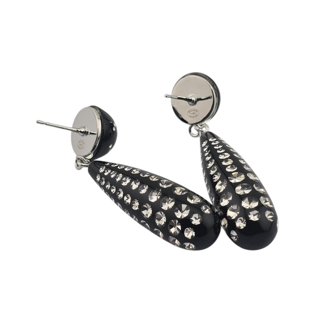 Chanel CC Black Crystal Drop Earrings 2026 CHANEL