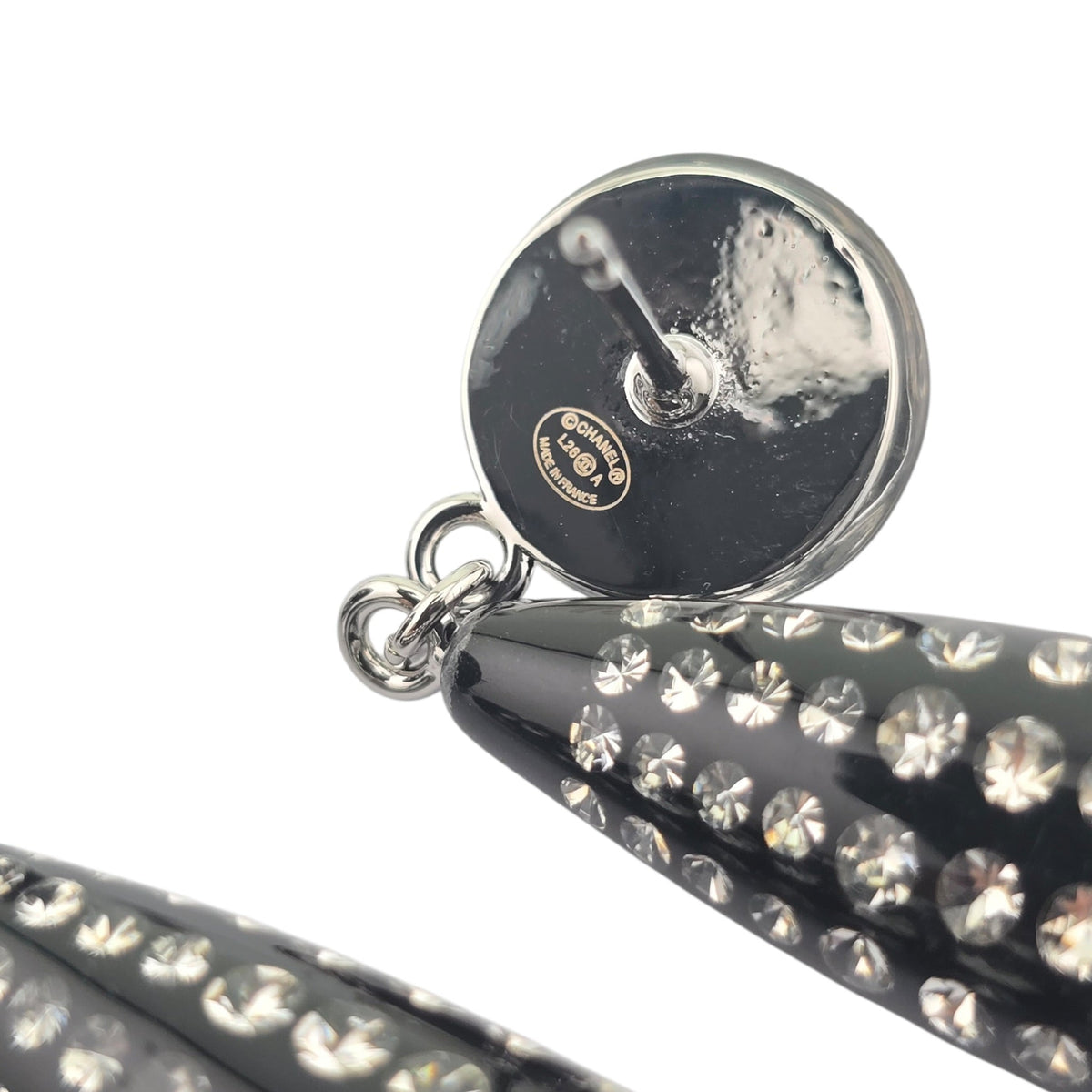 Chanel CC Black Crystal Drop Earrings 2026 CHANEL
