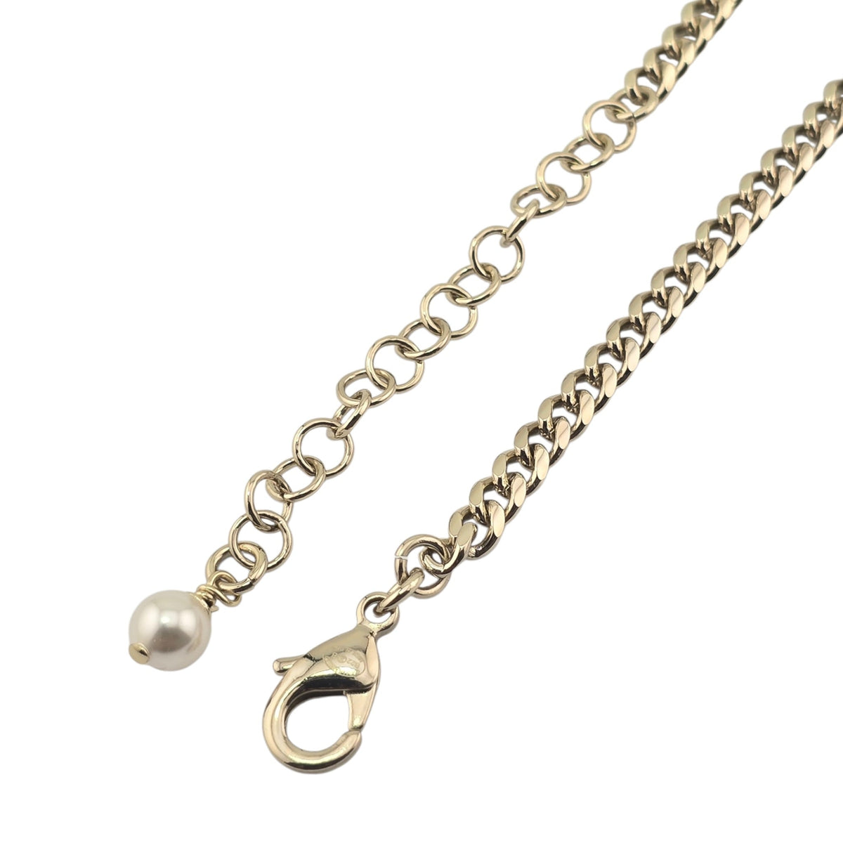 Chanel CC Heart Faux Pearl Strass Resin Necklace CHANEL