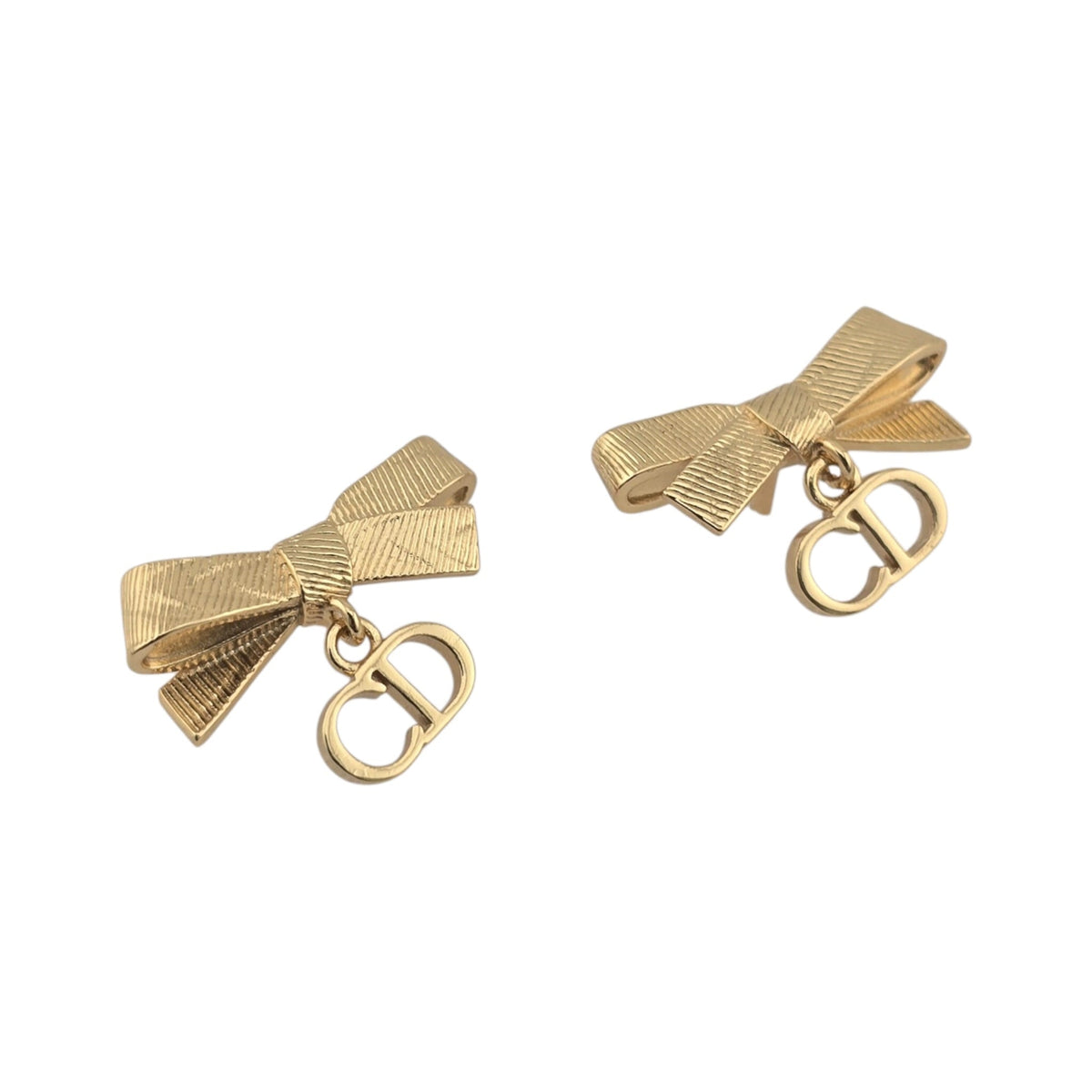 Christian Dior CD Bow Gold Earrings DIOR