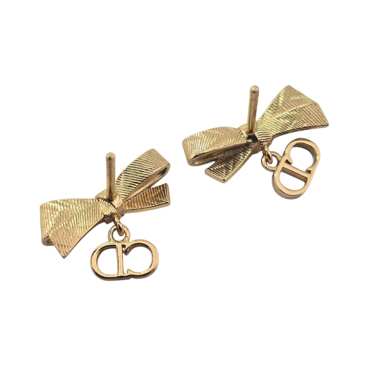 Christian Dior CD Bow Gold Earrings DIOR
