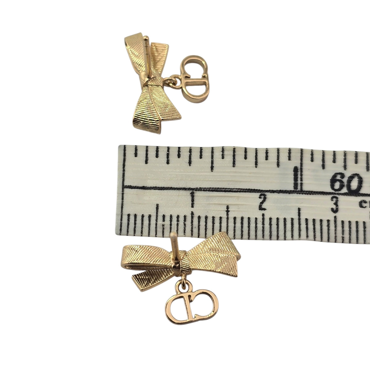 Christian Dior CD Bow Gold Earrings DIOR