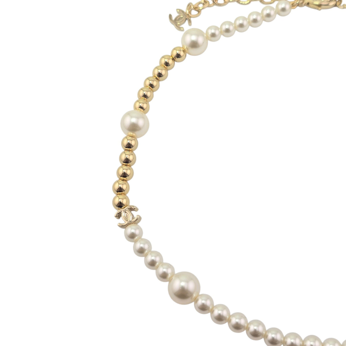 Chanel CC Faux Pearl Gold Necklace FW 2026 CHANEL