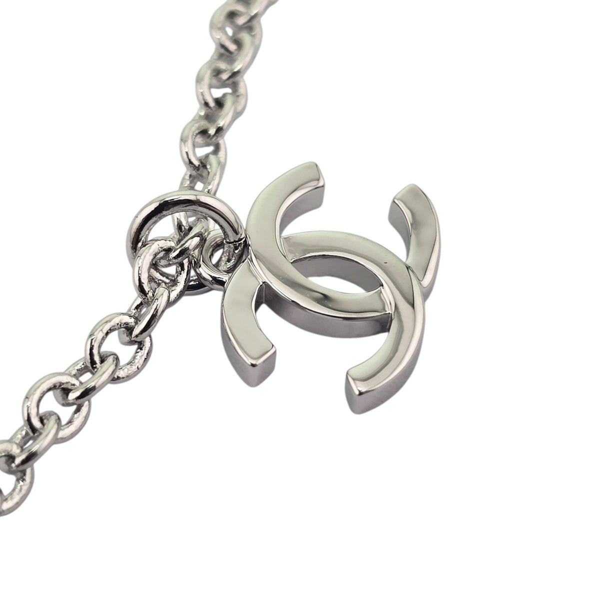 Chanel CC Silver White Star Necklace 2026 CHANEL