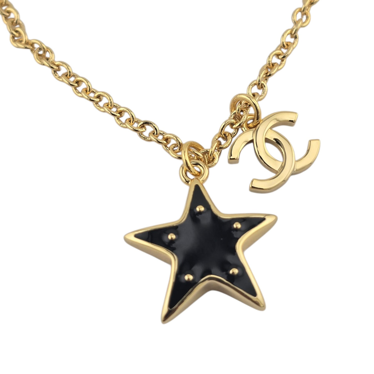 Chanel CC Gold Black Star Necklace 2026 CHANEL
