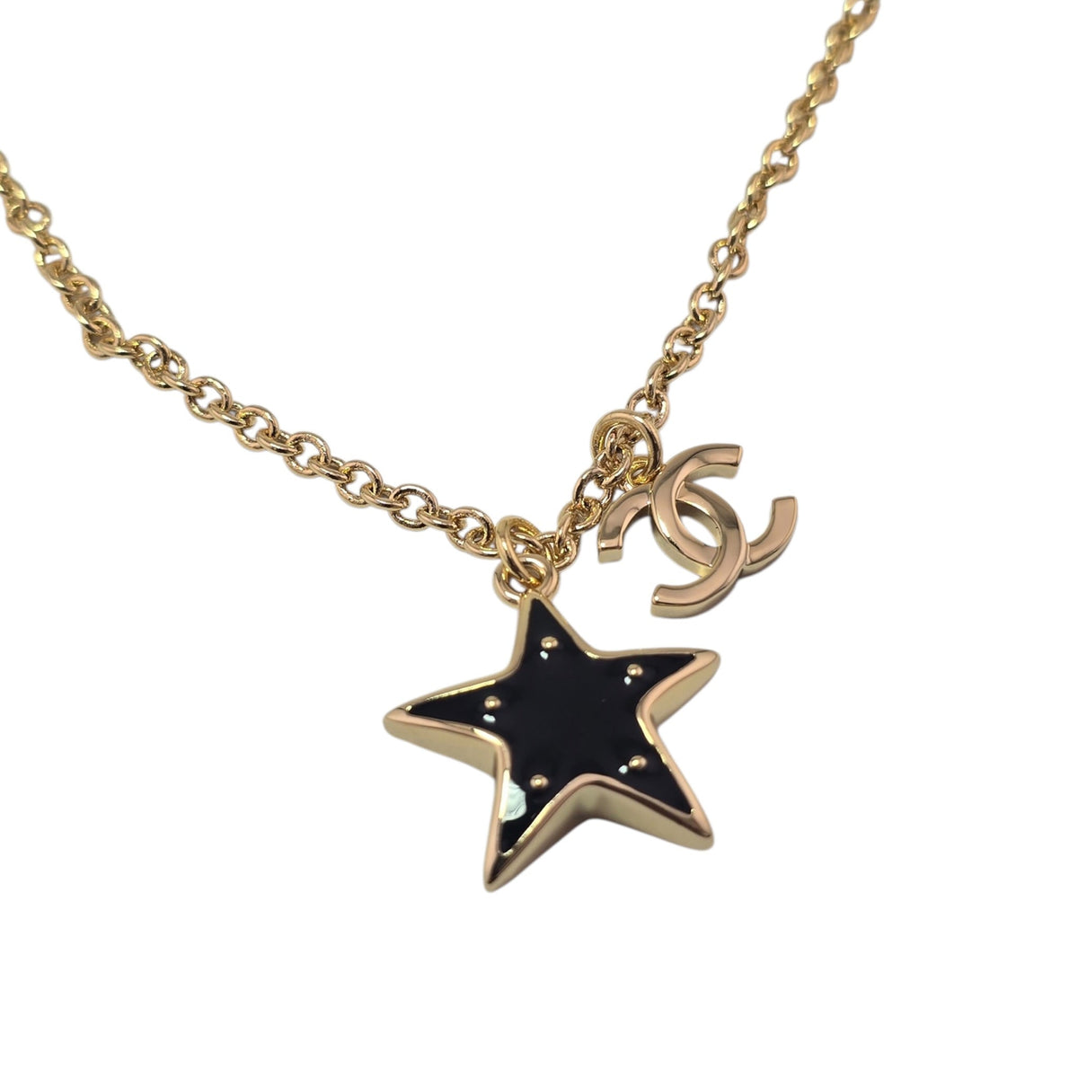 Chanel CC Gold Black Star Necklace 2026 CHANEL