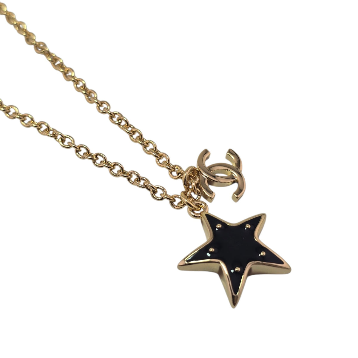 Chanel CC Gold Black Star Necklace 2026 CHANEL