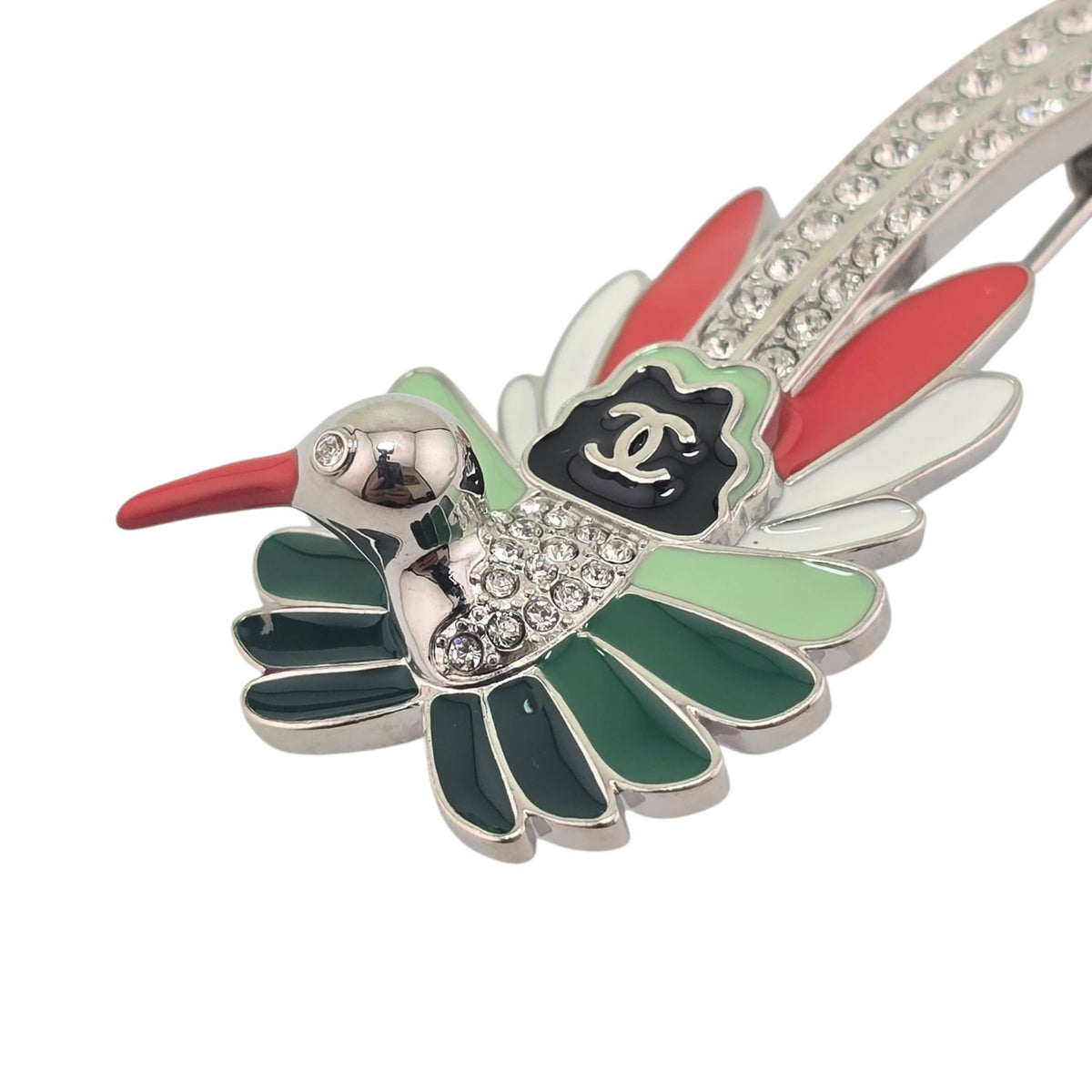 Chanel CC Bird Silver Crystal Brooch 2026 CHANEL