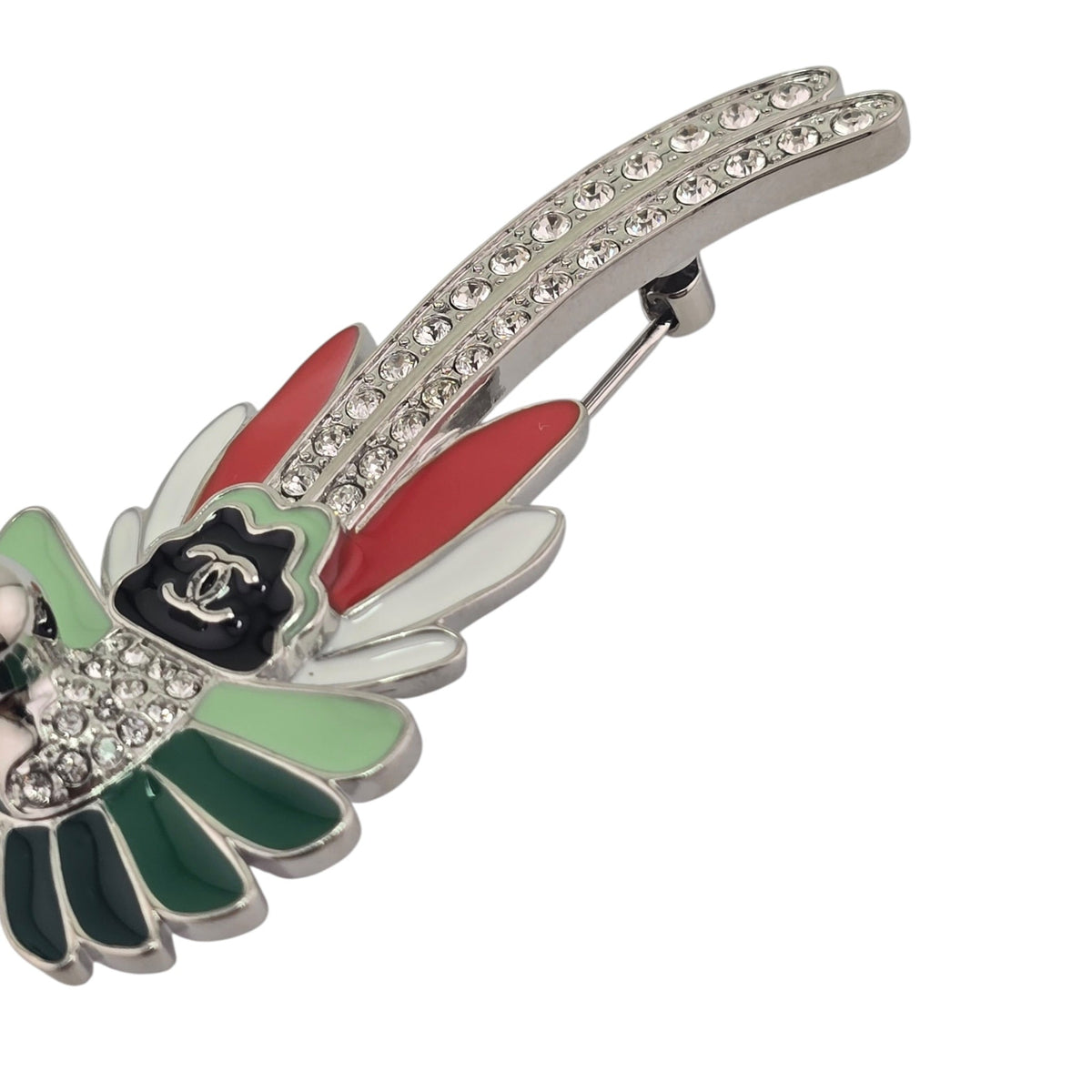 Chanel CC Bird Silver Crystal Brooch 2026 CHANEL