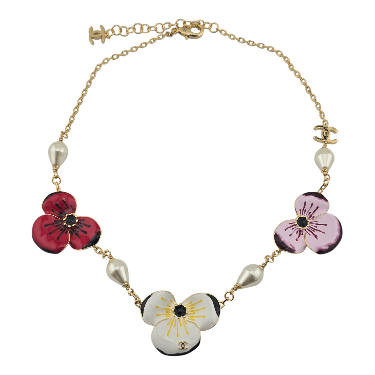 Chanel CC Red White Pink Flower Resin Choker Necklace FW 2026 CHANEL