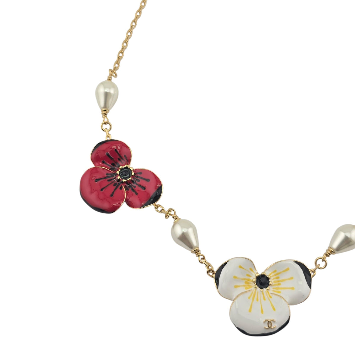 Chanel CC Red White Pink Flower Resin Choker Necklace FW 2026 CHANEL
