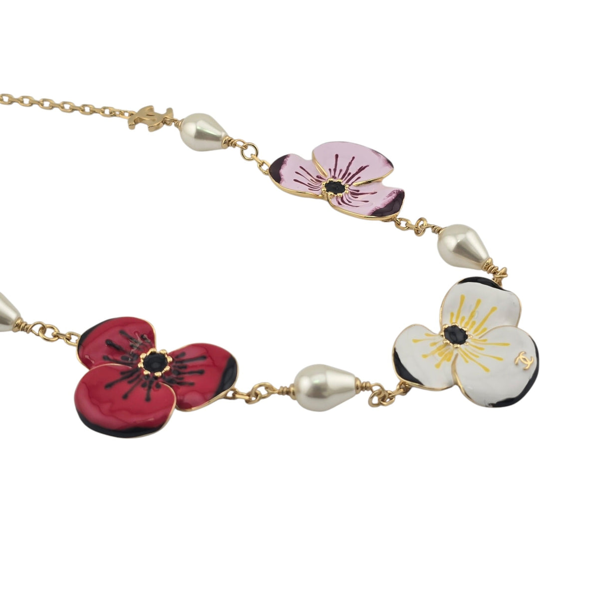 Chanel CC Red White Pink Flower Resin Choker Necklace FW 2026 CHANEL