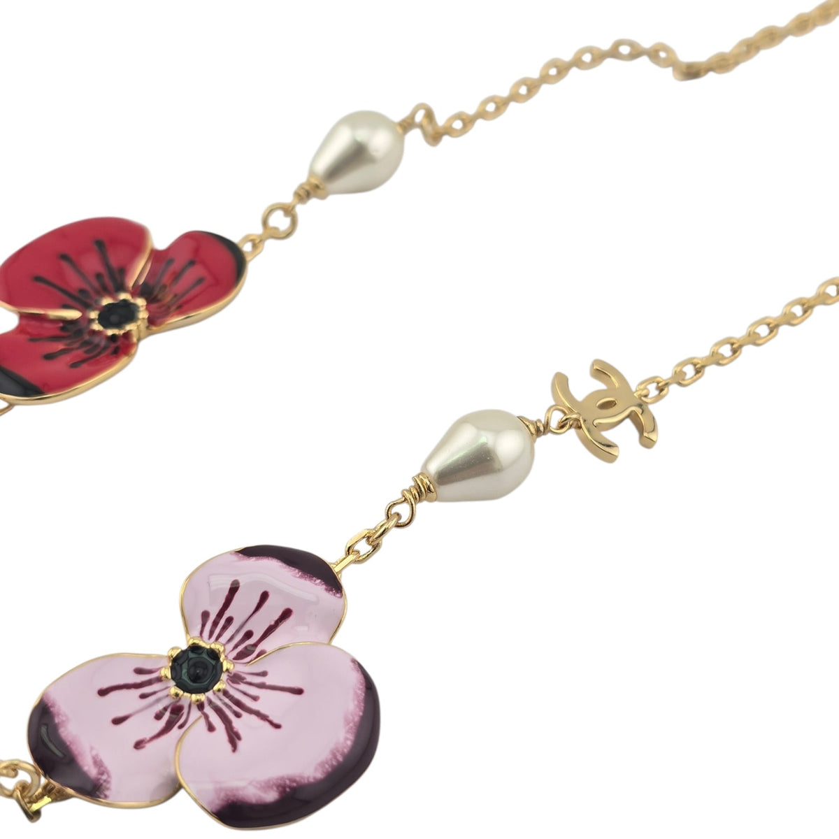 Chanel CC Red White Pink Flower Resin Choker Necklace FW 2026 CHANEL