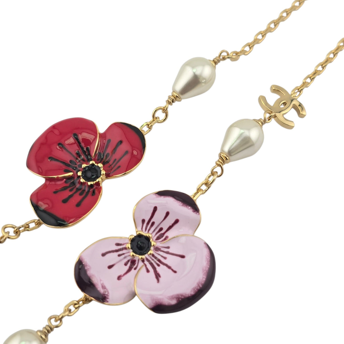 Chanel CC Red White Pink Flower Resin Choker Necklace FW 2026 CHANEL