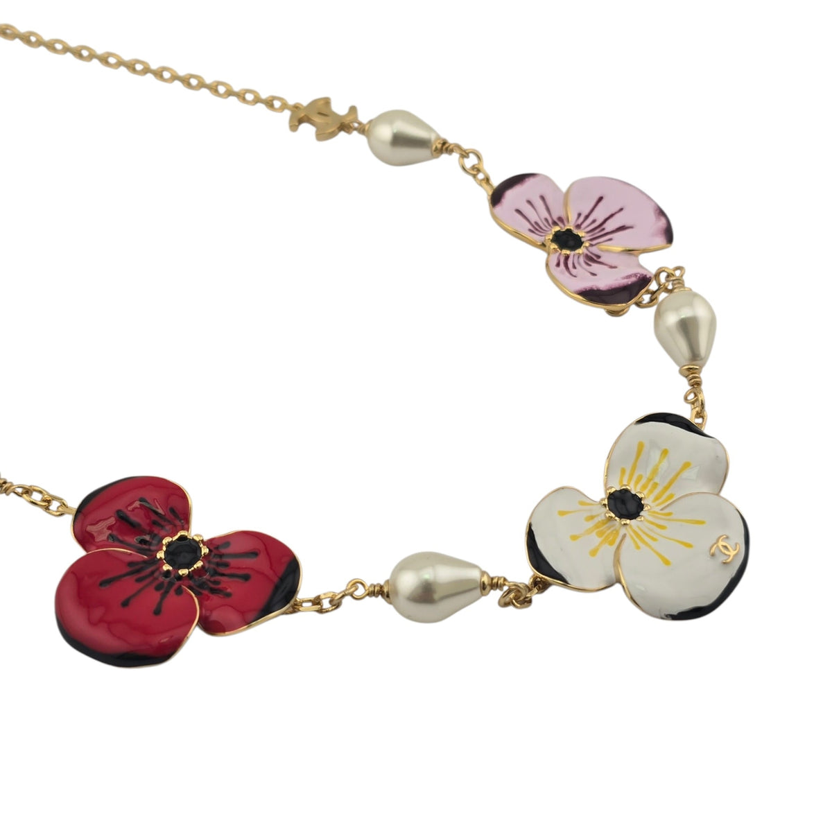 Chanel CC Red White Pink Flower Resin Choker Necklace FW 2026 CHANEL