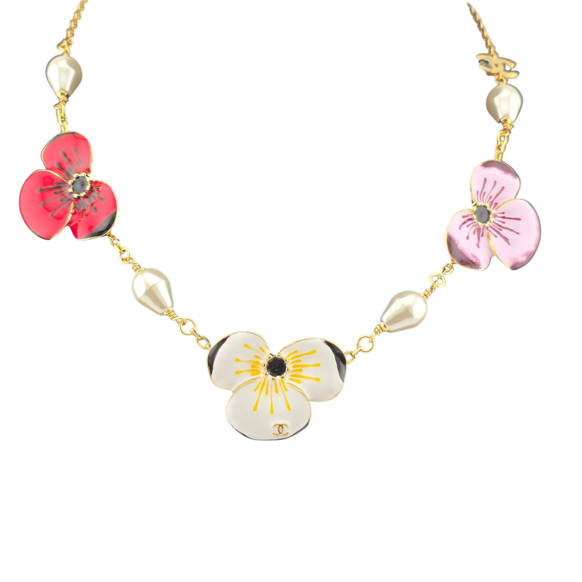 Chanel CC Red White Pink Flower Resin Choker Necklace FW 2026 CHANEL