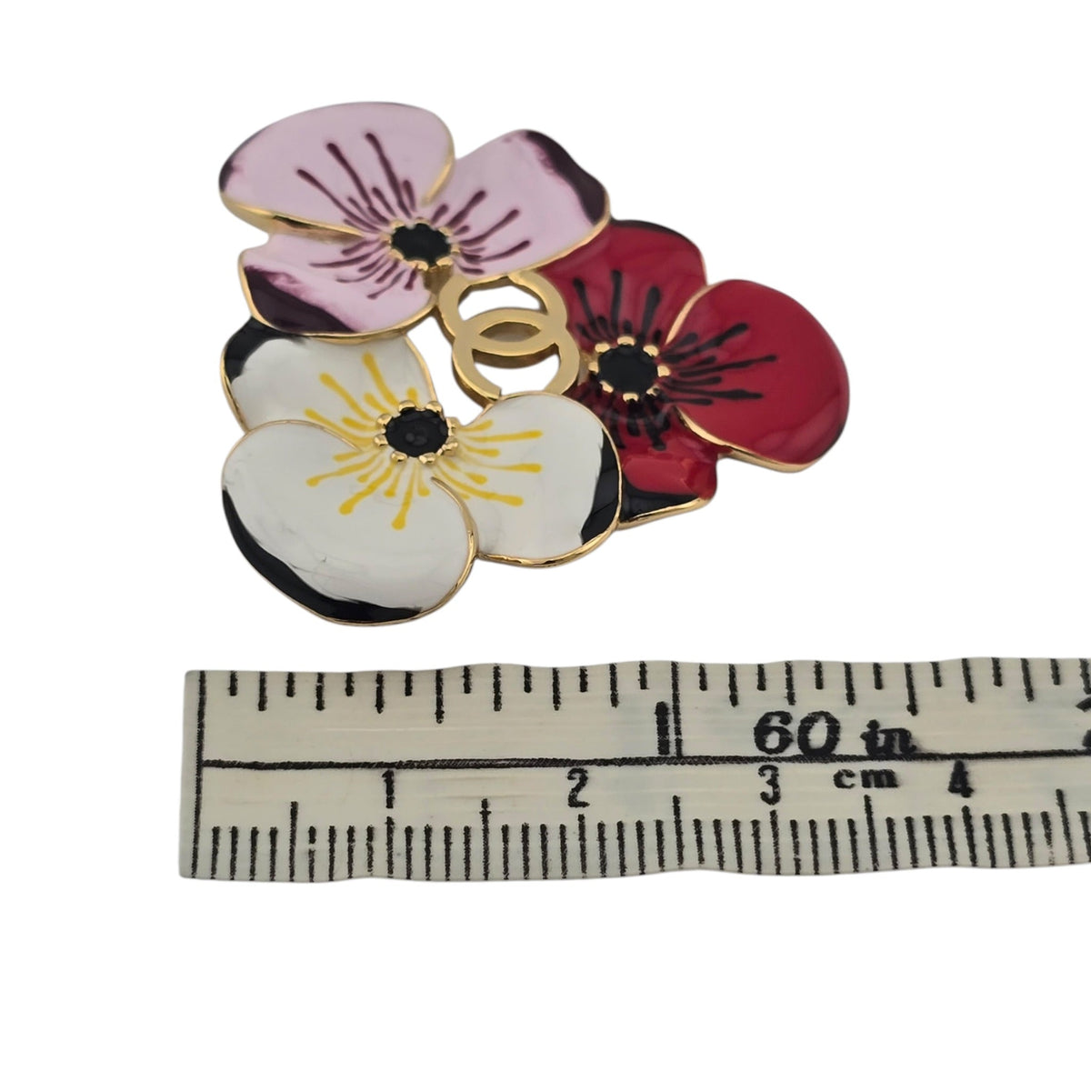 Chanel CC White Red Pink Flower Brooch FW 2026 CHANEL