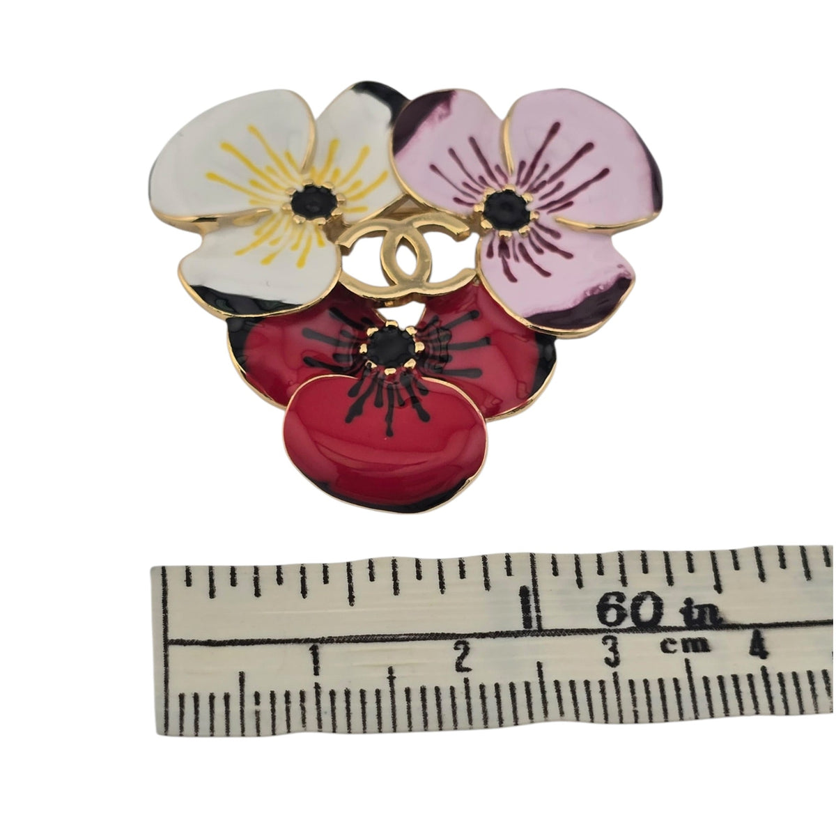 Chanel CC White Red Pink Flower Brooch FW 2026 CHANEL