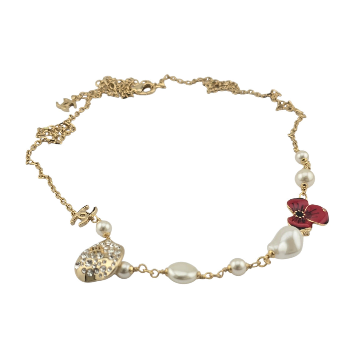 Chanel CC Red Flower Resin Necklace FW 2026 CHANEL