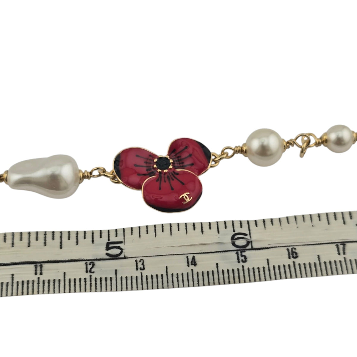 Chanel CC Red Flower Resin Necklace FW 2026 CHANEL
