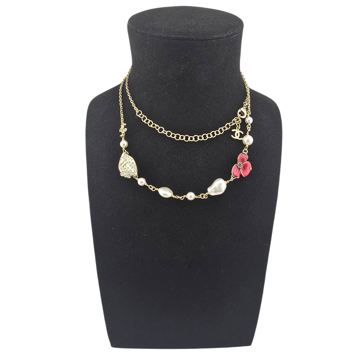 Chanel CC Red Flower Resin Necklace FW 2026 CHANEL