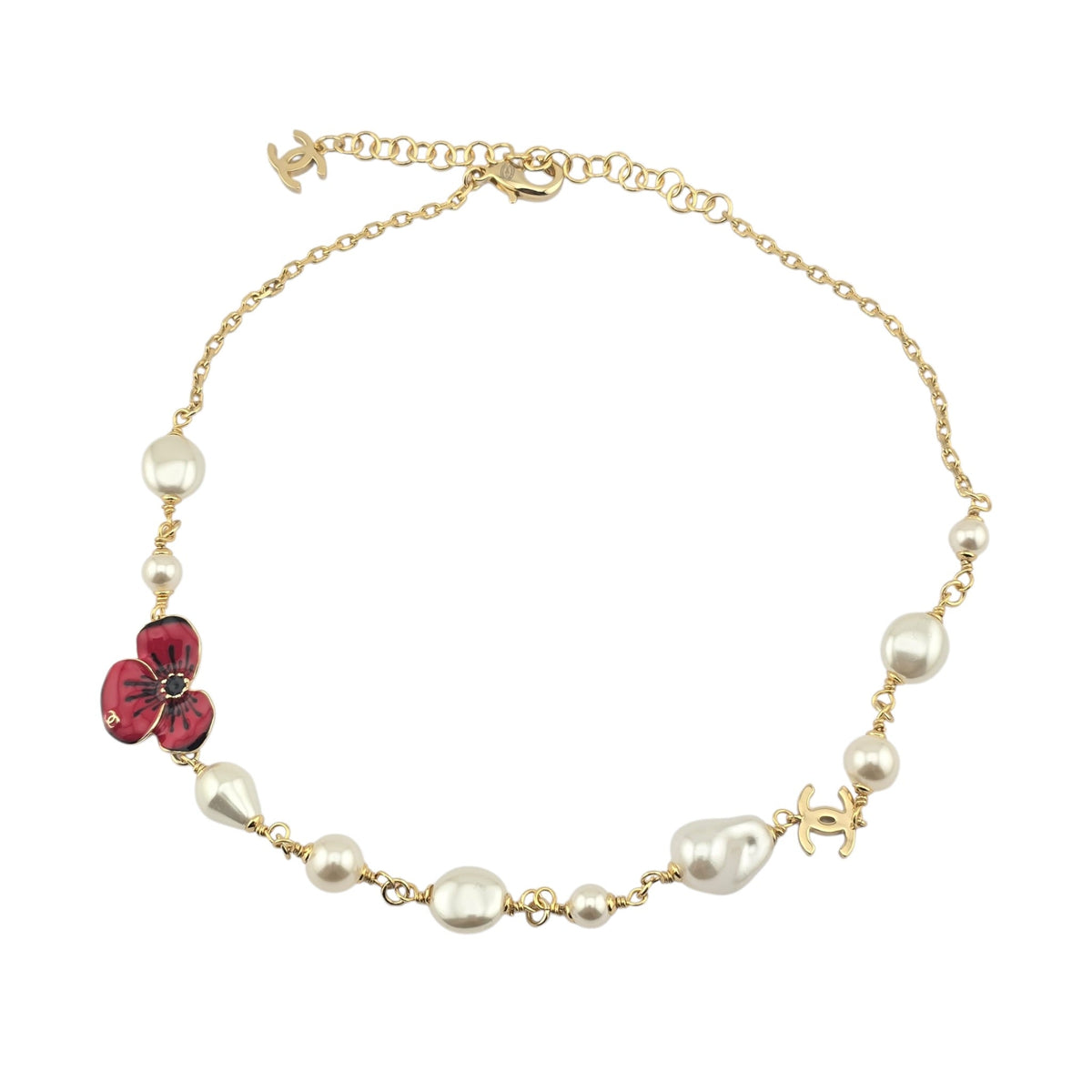 Chanel CC Red Flower Resin Choker Necklace FW 2026 CHANEL