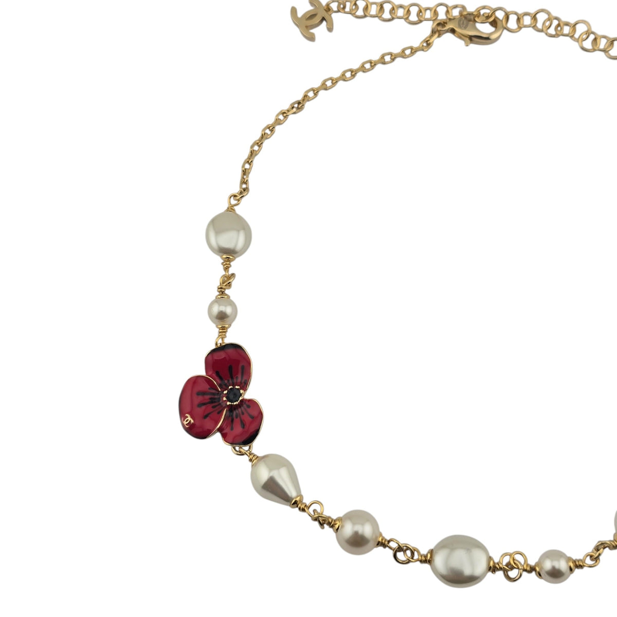 Chanel CC Red Flower Resin Choker Necklace FW 2026 CHANEL