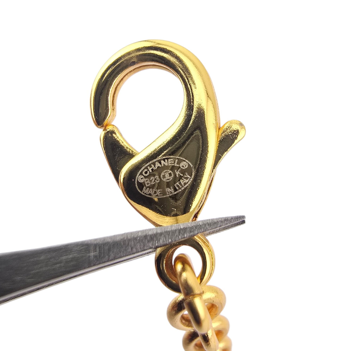 Chanel CC Pendant Pink White Gold Heart Necklace CHANEL