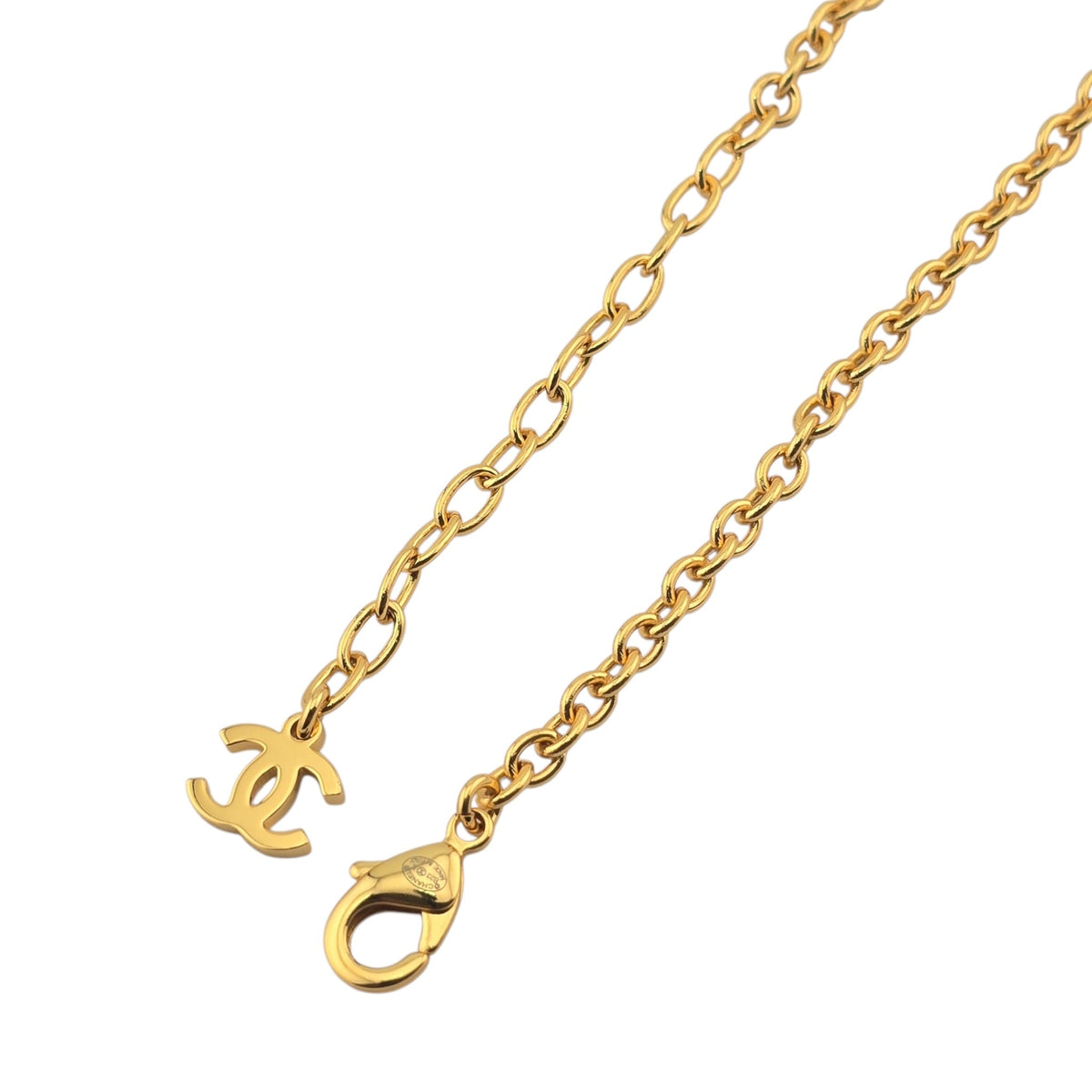 Chanel CC Pendant Black White Gold Heart Necklace 2023 CHANEL
