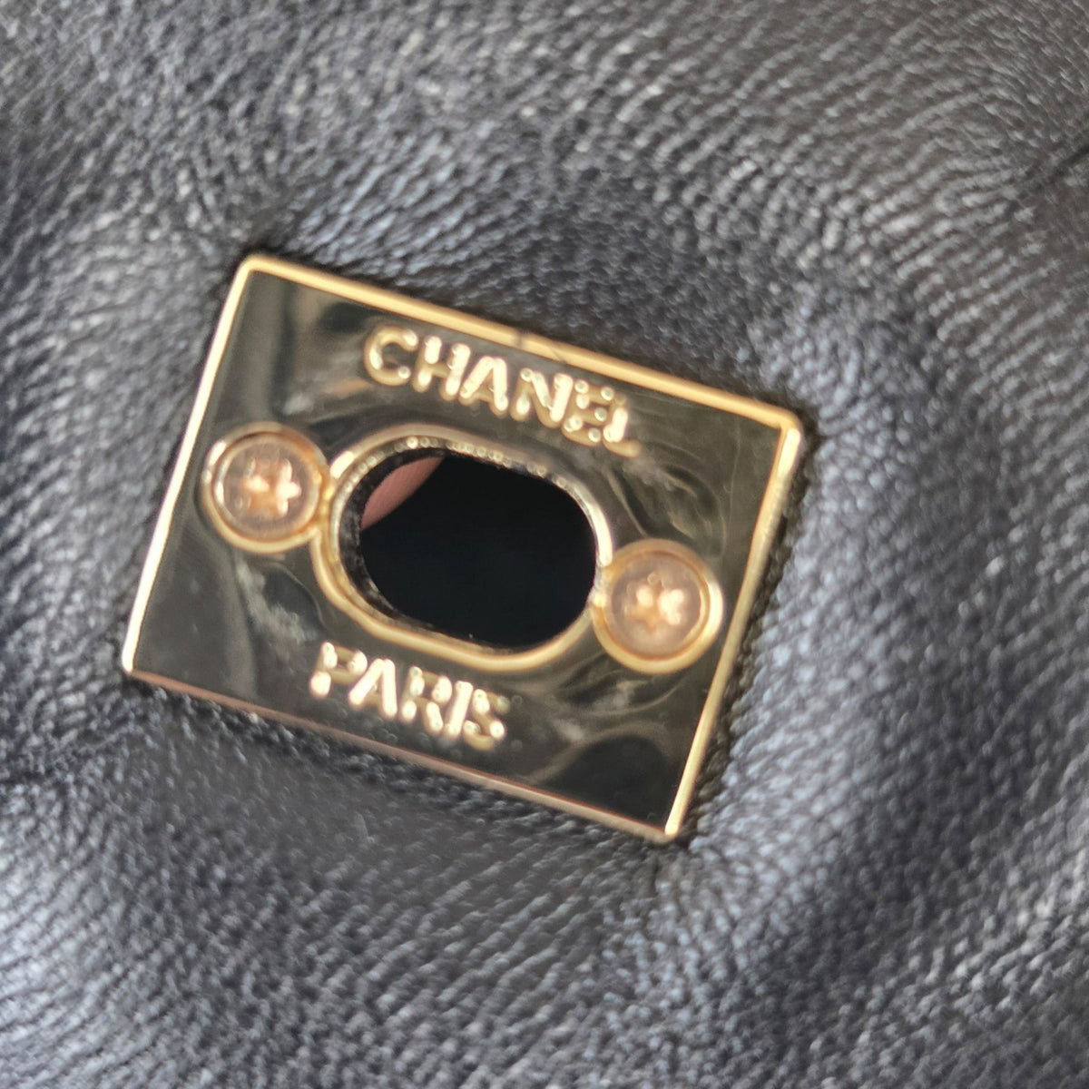 Chanel CC Lambskin Quilted Black Turnlock Loafers 39 CHANEL