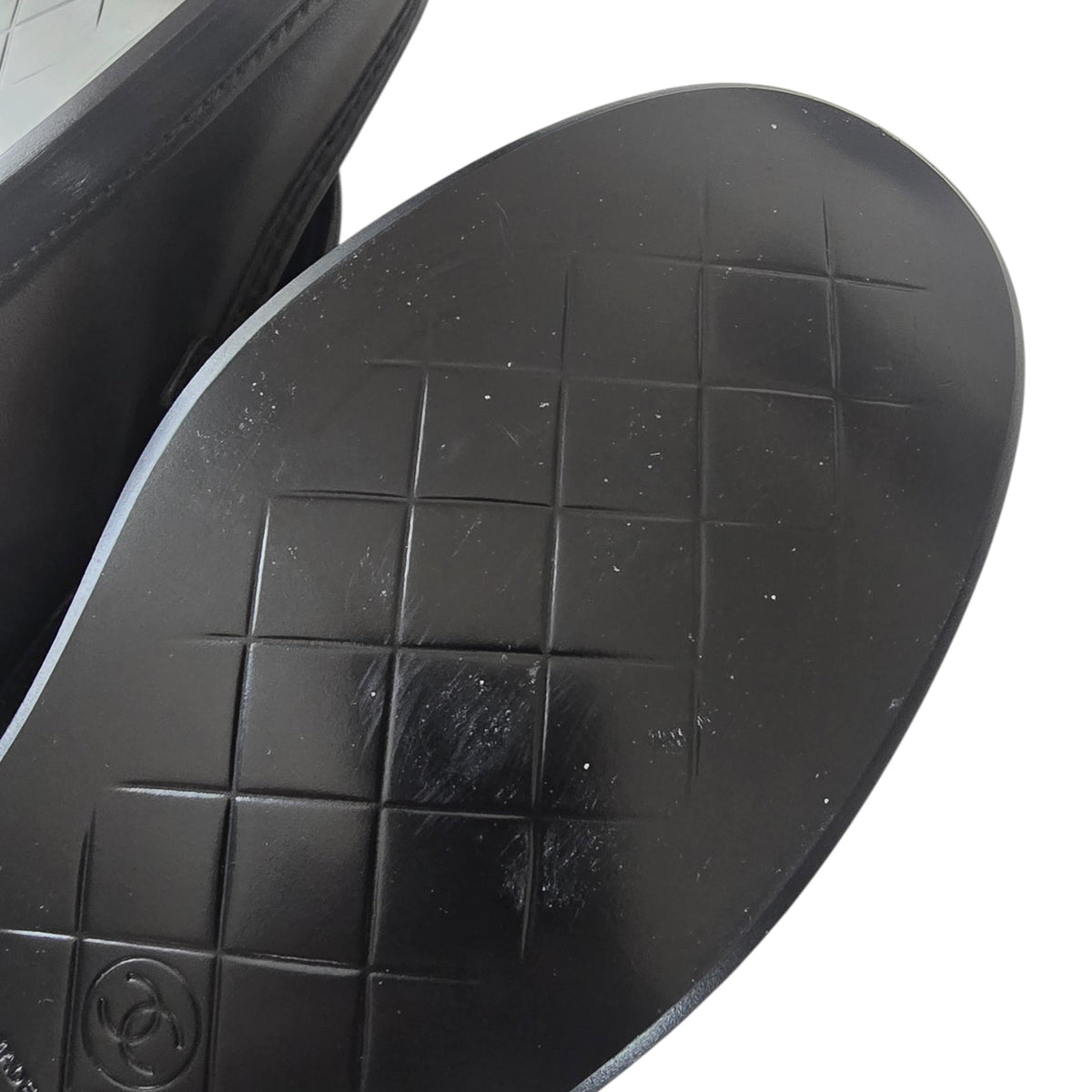 Chanel CC Lambskin Quilted Black Turnlock Loafers 39 CHANEL