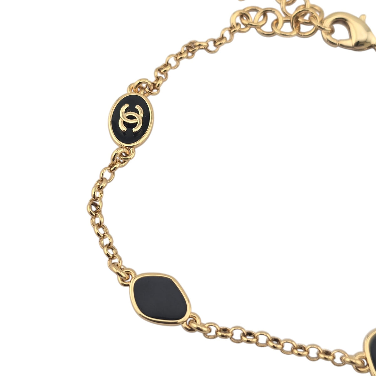 Chanel CC Gold Black Resin Bracelet 2026 CHANEL