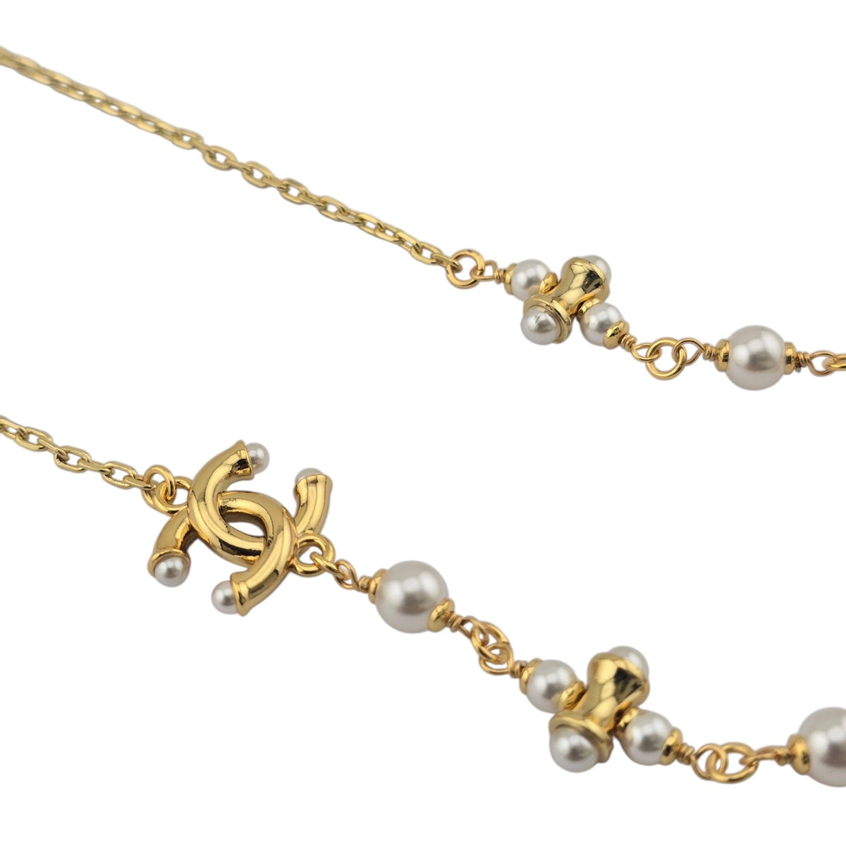 Chanel CC Faux Pearl Gold Pendant Necklace 2026 CHANEL