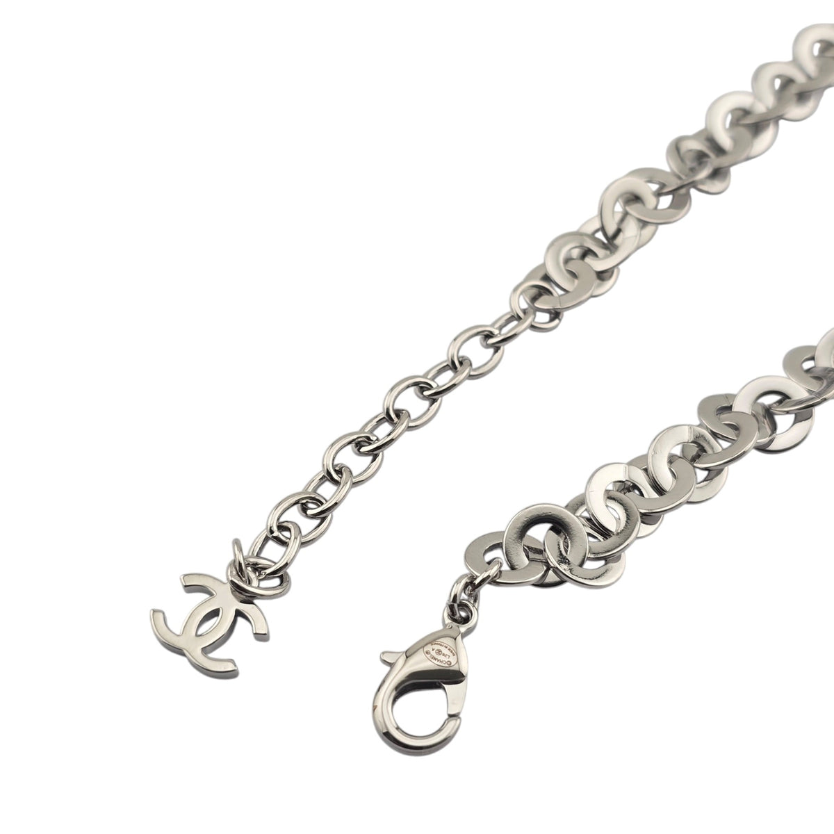 Chanel CC Silver Green Crystal Necklace 2026 CHANEL