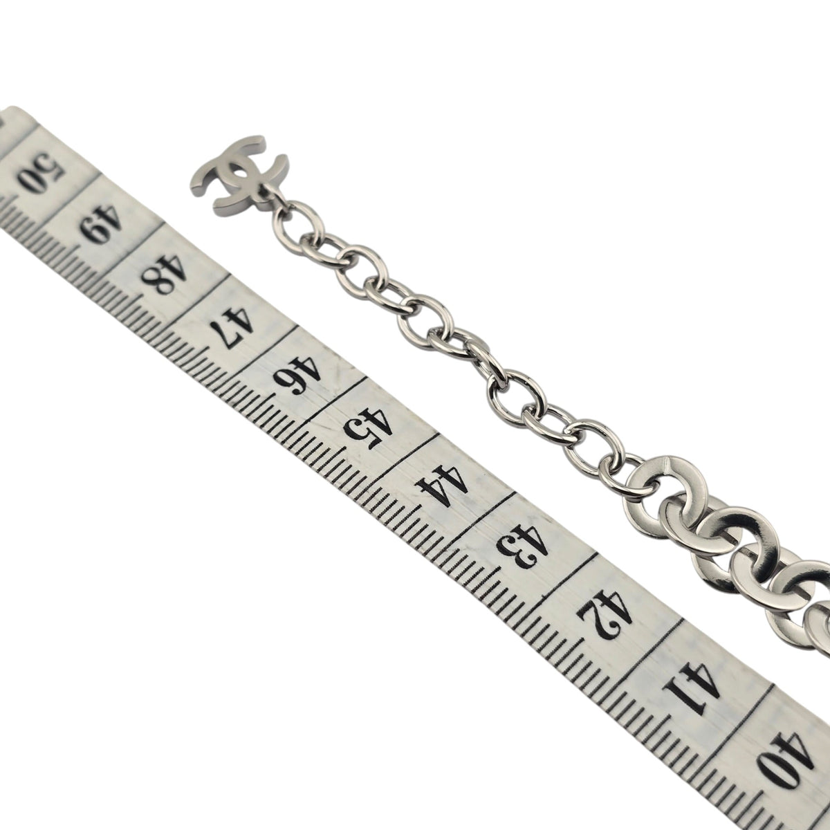 Chanel CC Silver Green Crystal Necklace 2026 CHANEL