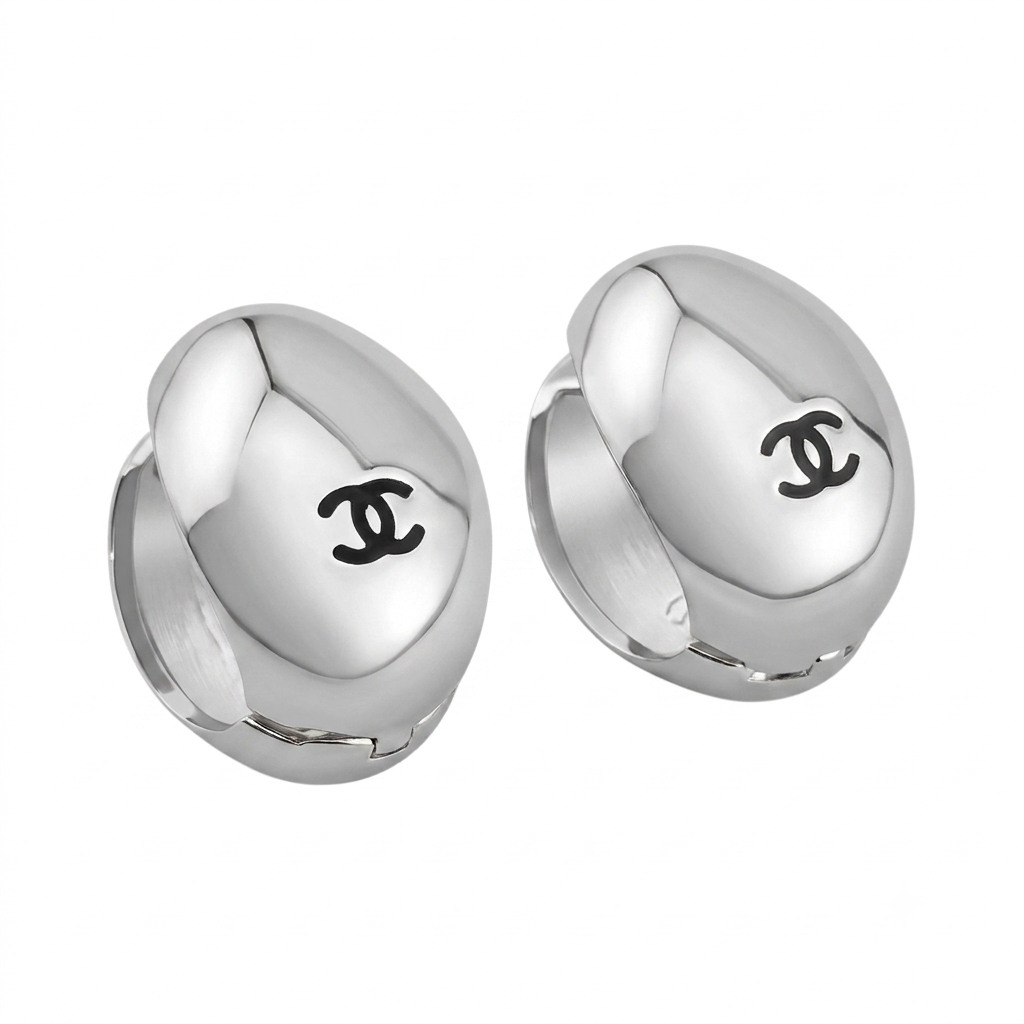 Chanel CC Silver Hoop Earrings SS26 2026 CHANEL