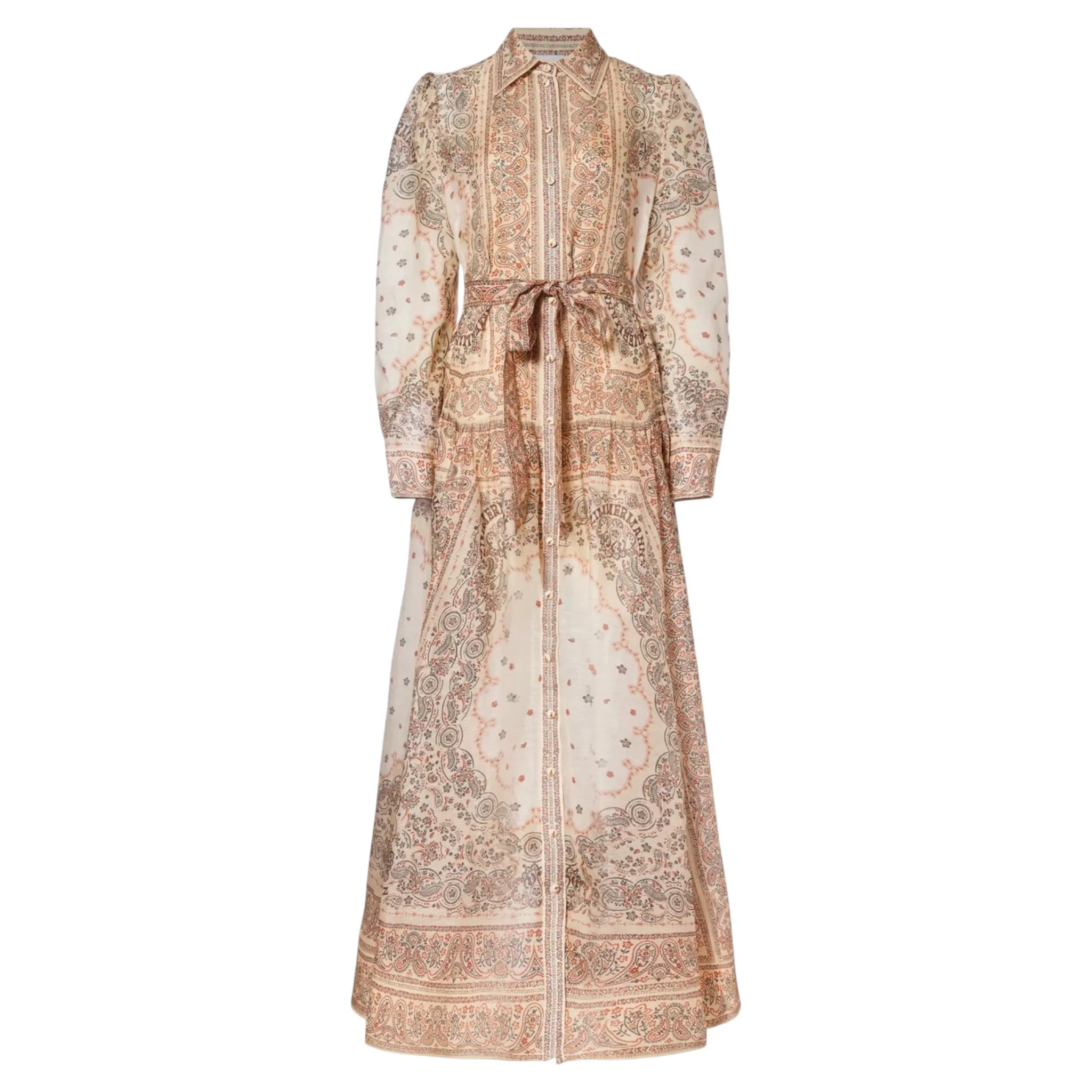 Zimmermann Matchmaker Print-Embellished Linen Silk-Blend Maxi Dress