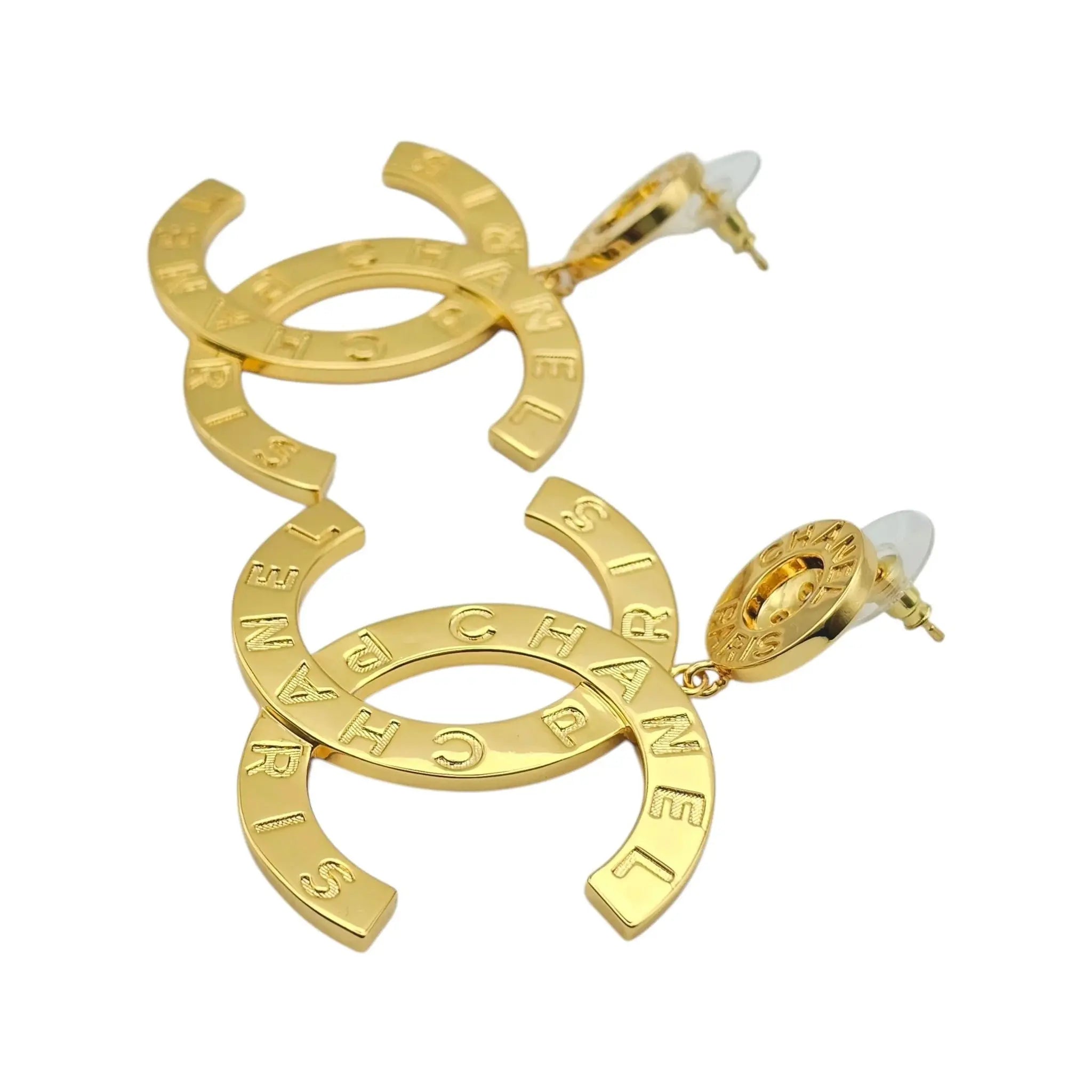 Chanel CC Gold Large Button Earrings 2020 CHANEL