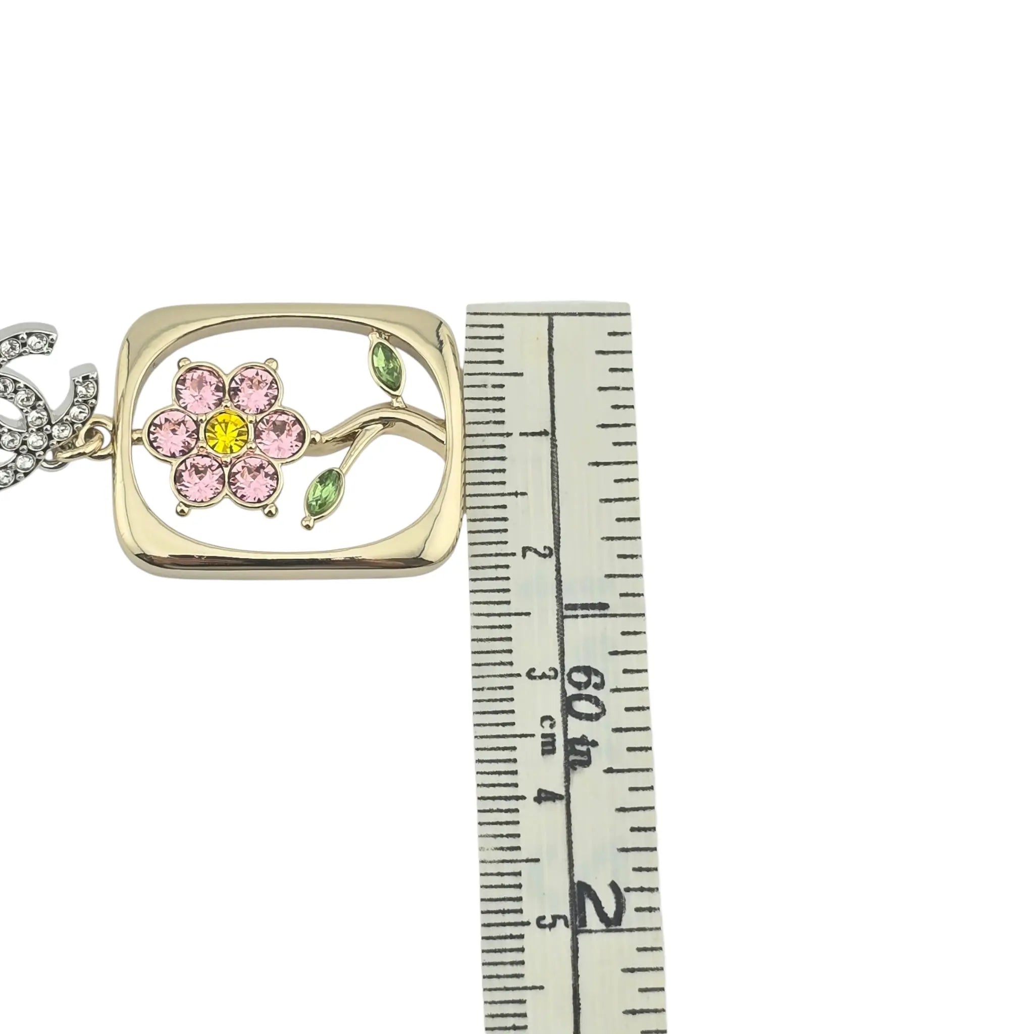 Chanel CC Floral Crystal Drop Earrings 25C CHANEL