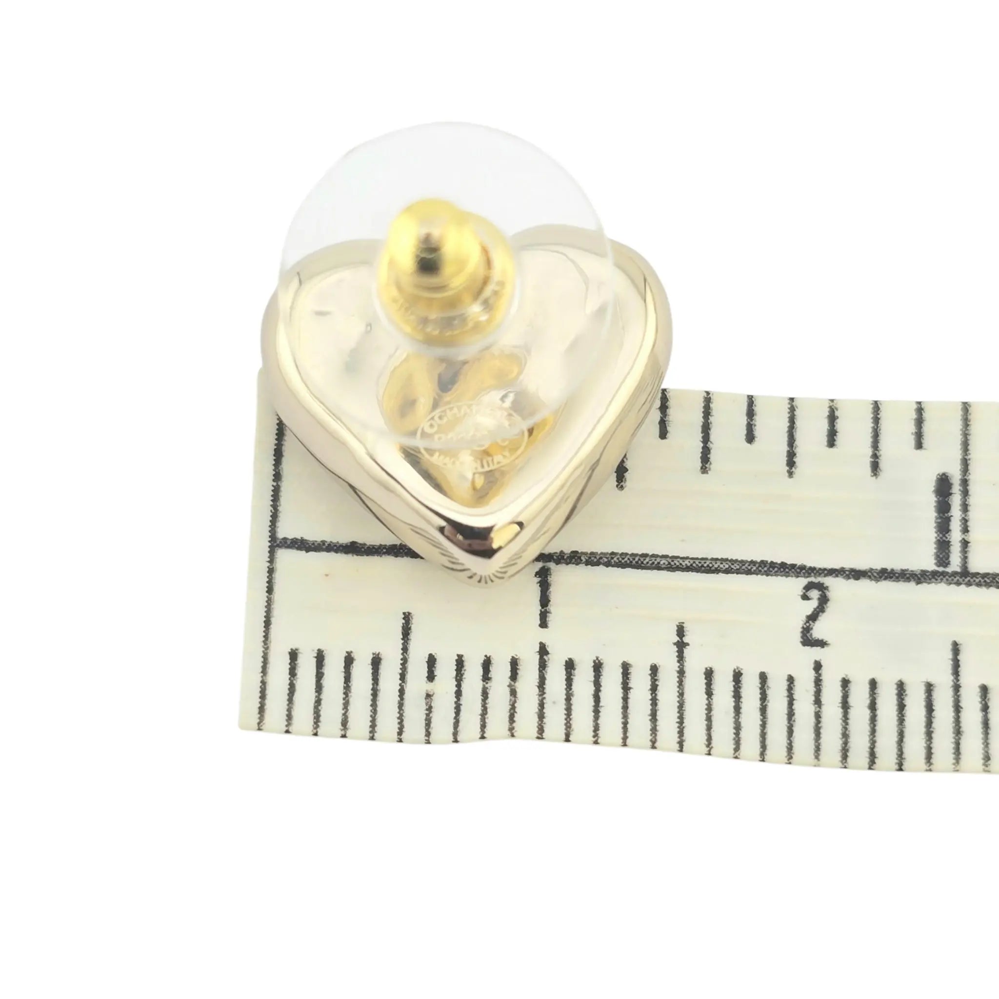 Chanel CC Heart Stud Earrings B22 CHANEL