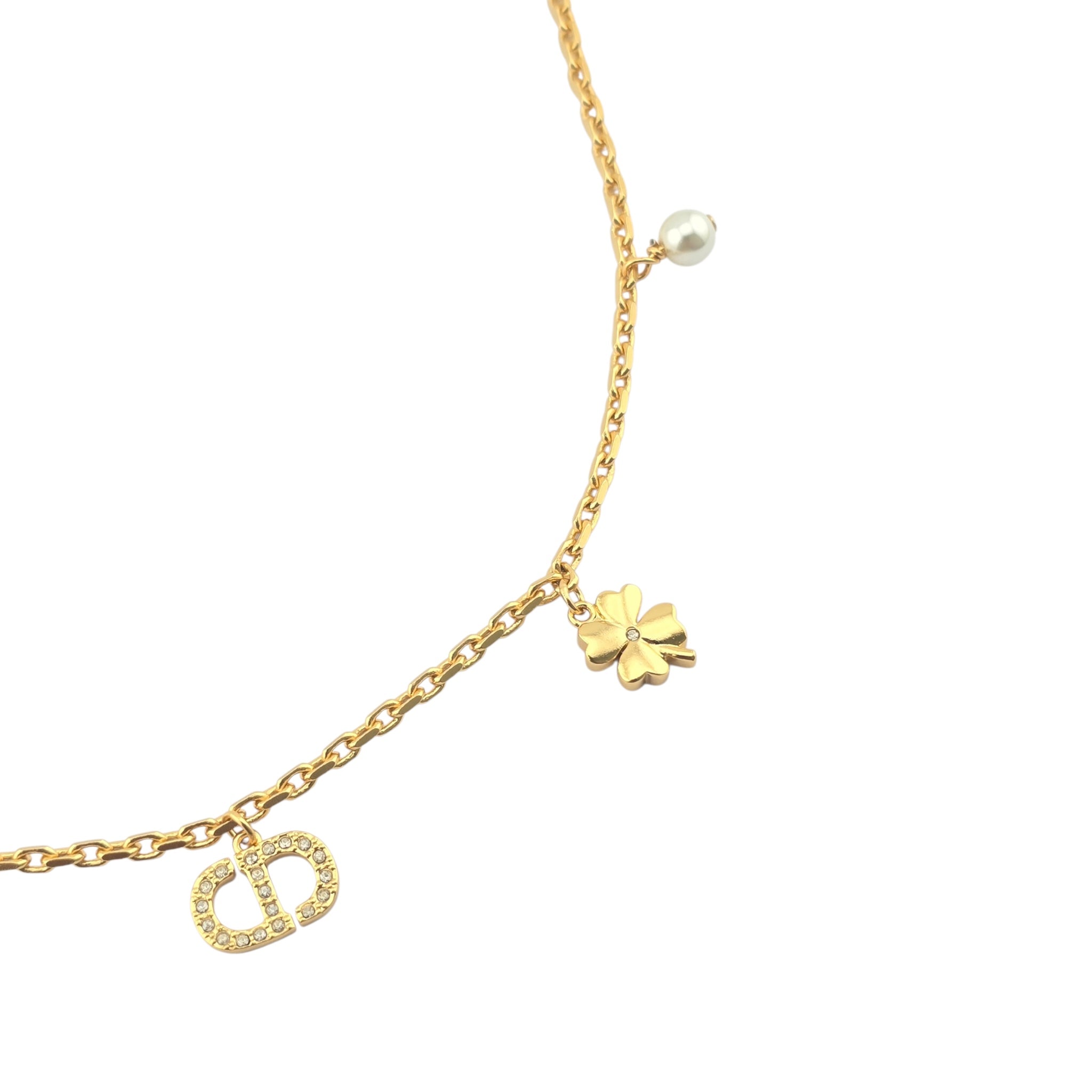 Christian Dior Petit CD Lucky Charms Gold Necklace