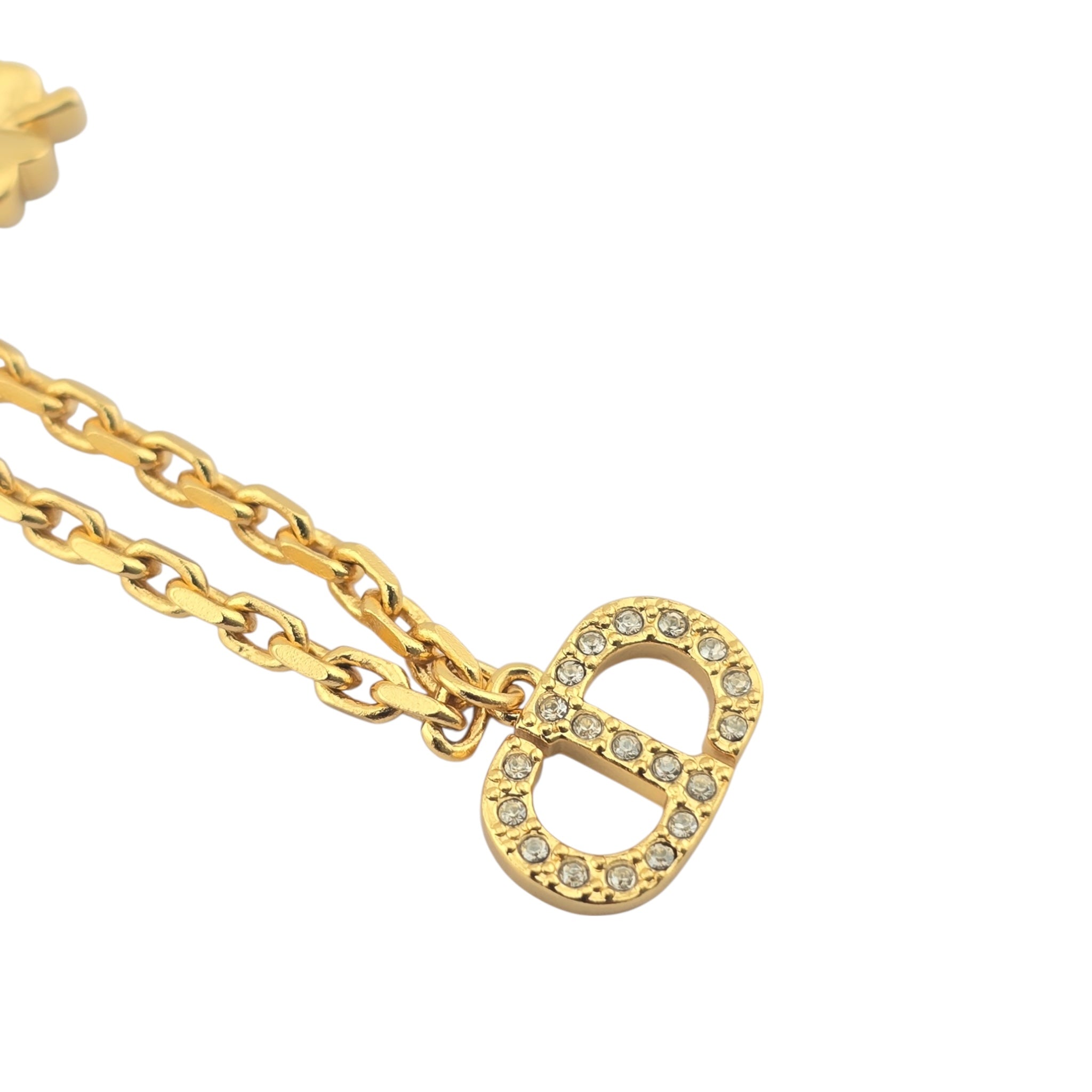 Christian Dior Petit CD Lucky Charms Gold Necklace
