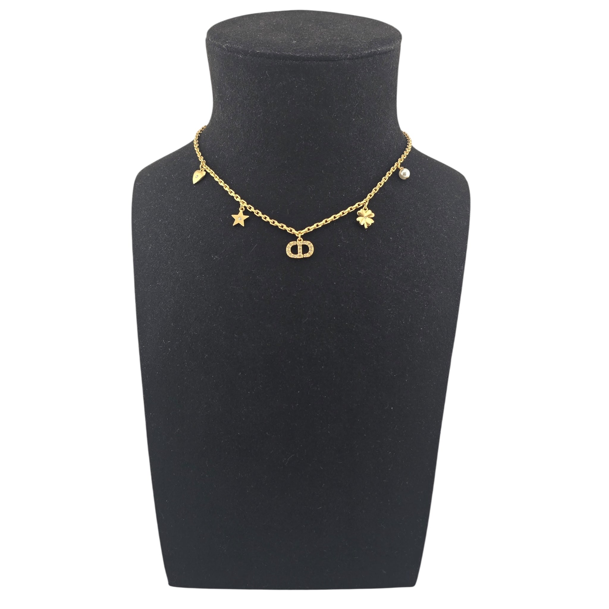 Christian Dior Petit CD Lucky Charms Gold Necklace